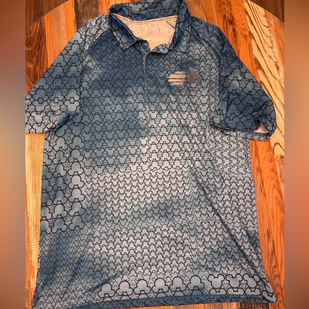 Men's Disney Blue Patterned Polo Shirt